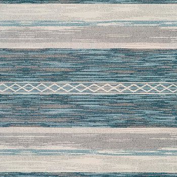 Alfombras 100% Polipropileno HEAT-SET FRISÈ Alfombra geométrica étnica gris azulada 140x200